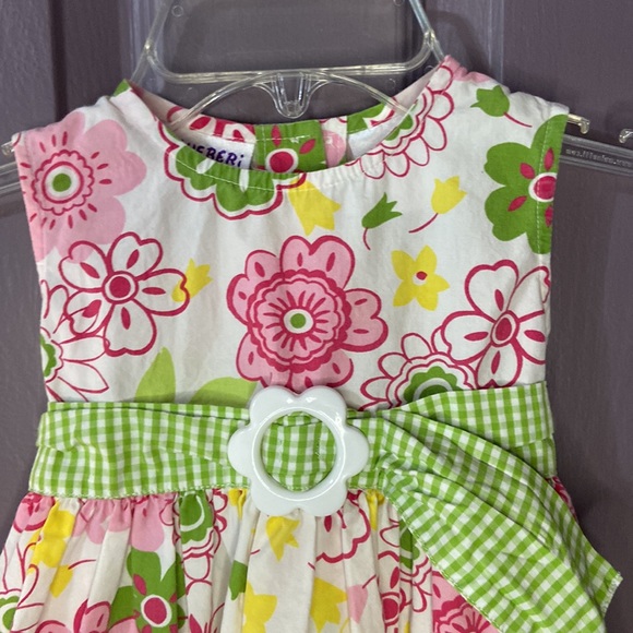 Girls Blueberi Boulevard Size 3T Sleeveless Pink and Green Floral Dress. - Picture 2 of 9